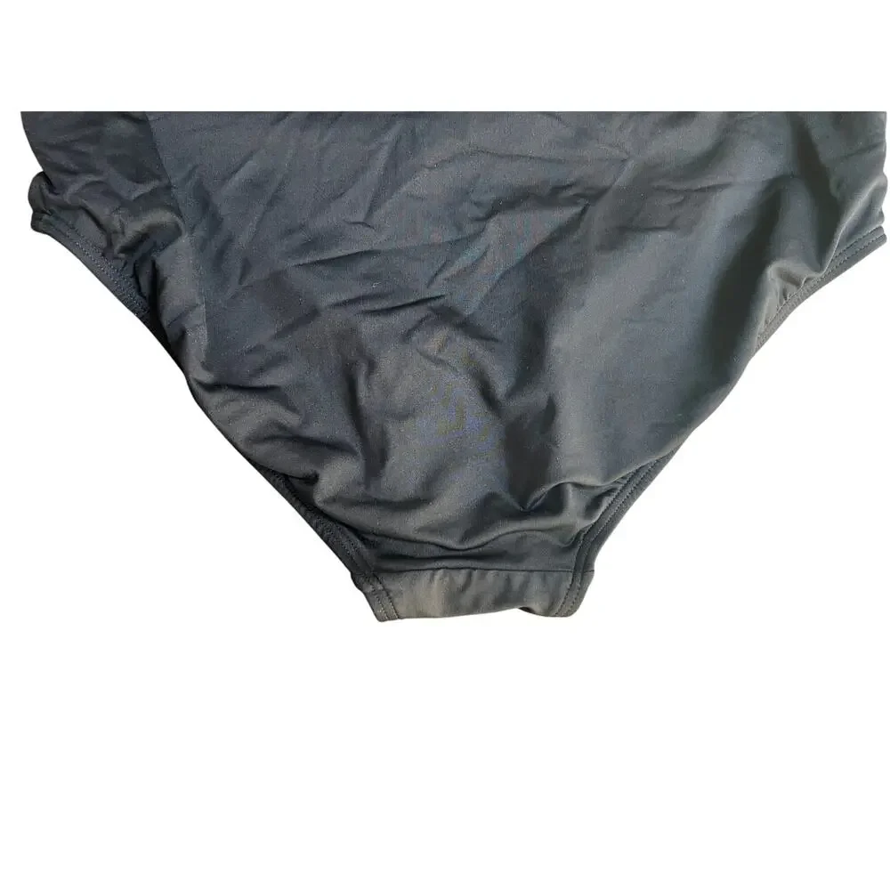 LANDS' END WOMENS SIZE 10 SWIM BIKINI BRIEF SWIM BOTTOM BLACK